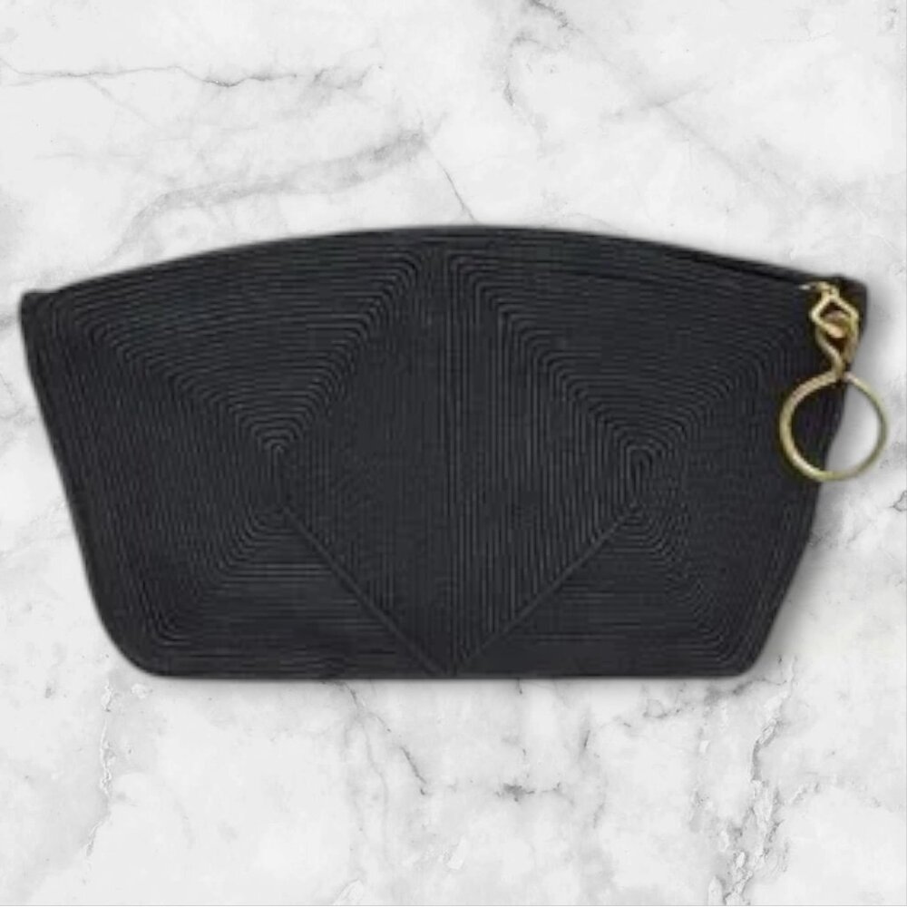MCM Vintage Genuine Corde Clutch Black Evening Bag Purse - Picture 3 of 12
